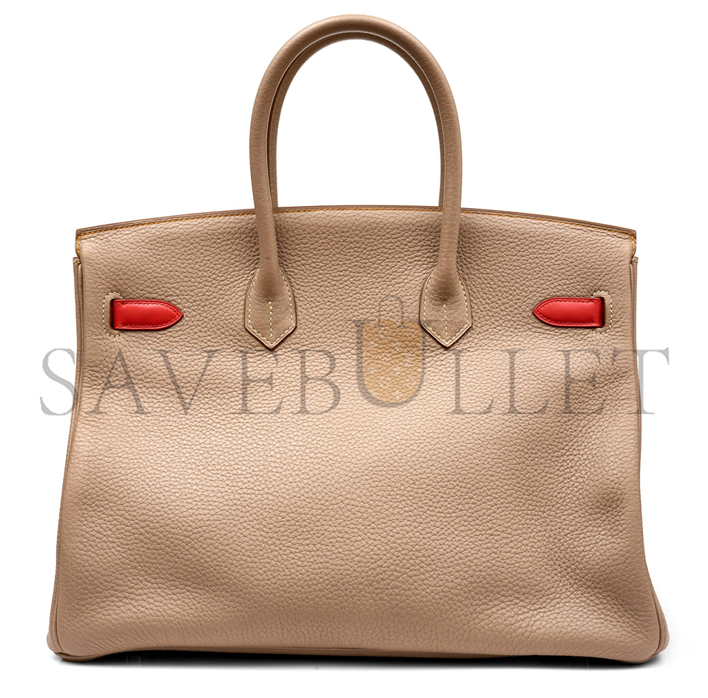 HERMÈS MASTER BIRKIN 35 TOGO SWIFT LEATHER THREE-TONE SILVER BUCKLE BAG H028366CC05 (35*28*18cm)